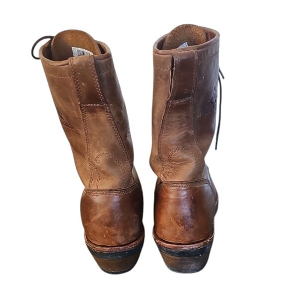 Rocky Brown Leather Lace-Up Boots genuine leather Logger Workboots rubber sole main image 6